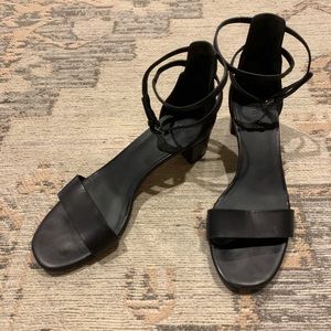 Vince black leather sandal